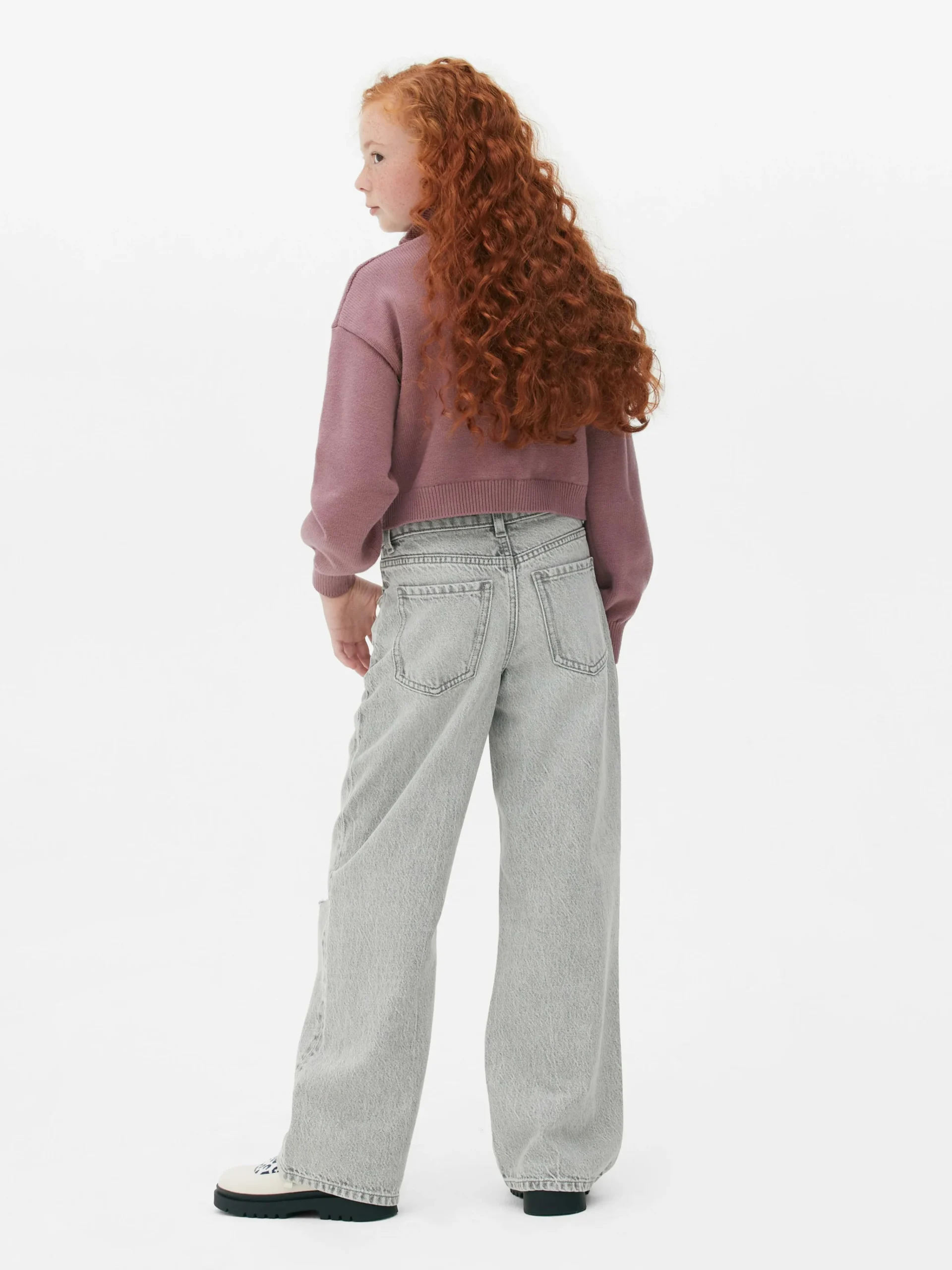 Clearance Denim-Jeans Mit Weitem Bein Und Schlitz Kinder Jeans