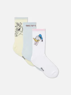 Hot „Disney Donald Duck And Goofy“ Crew-Socken, 3er-Pack Damen Socken