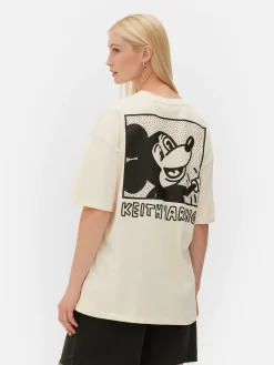 Clearance „Disney Mickey Maus X Keith Haring“ T-Shirt Im Oversized-Look Damen Tops Und T-Shirts