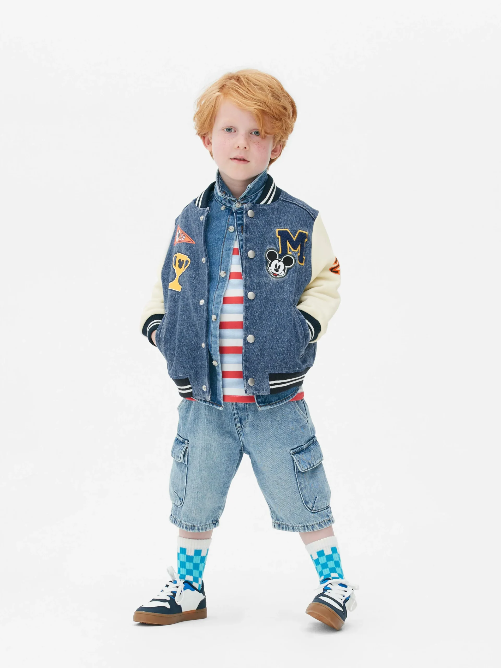 Online „Disney Micky Maus“ Jeansjacke Im College-Stil Kinder Jacken Und Mäntel