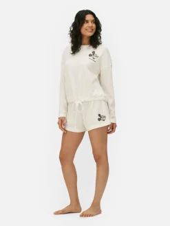 „Disney Micky Maus“ Schlafshorts Mit Waffelstruktur Damen Schlafanzughosen