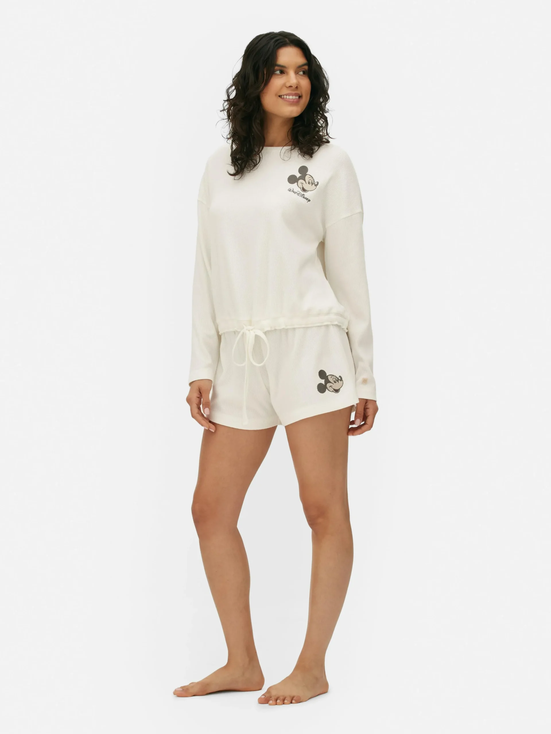 „Disney Micky Maus“ Schlafshorts Mit Waffelstruktur Damen Schlafanzughosen