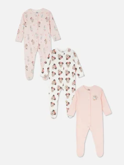 New „Disney Minnie Daisy“ Velours-Schlafanzüge, 3er-Pack Babygirls Und Strampler