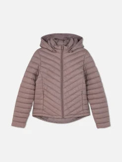 Dünne Pufferjacke Mit Kapuze Damen Jacken Und Mäntel
