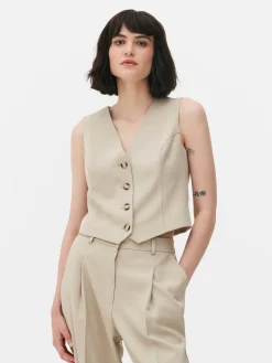 Elegante Weste Mit Knopfleiste Damen Blazer