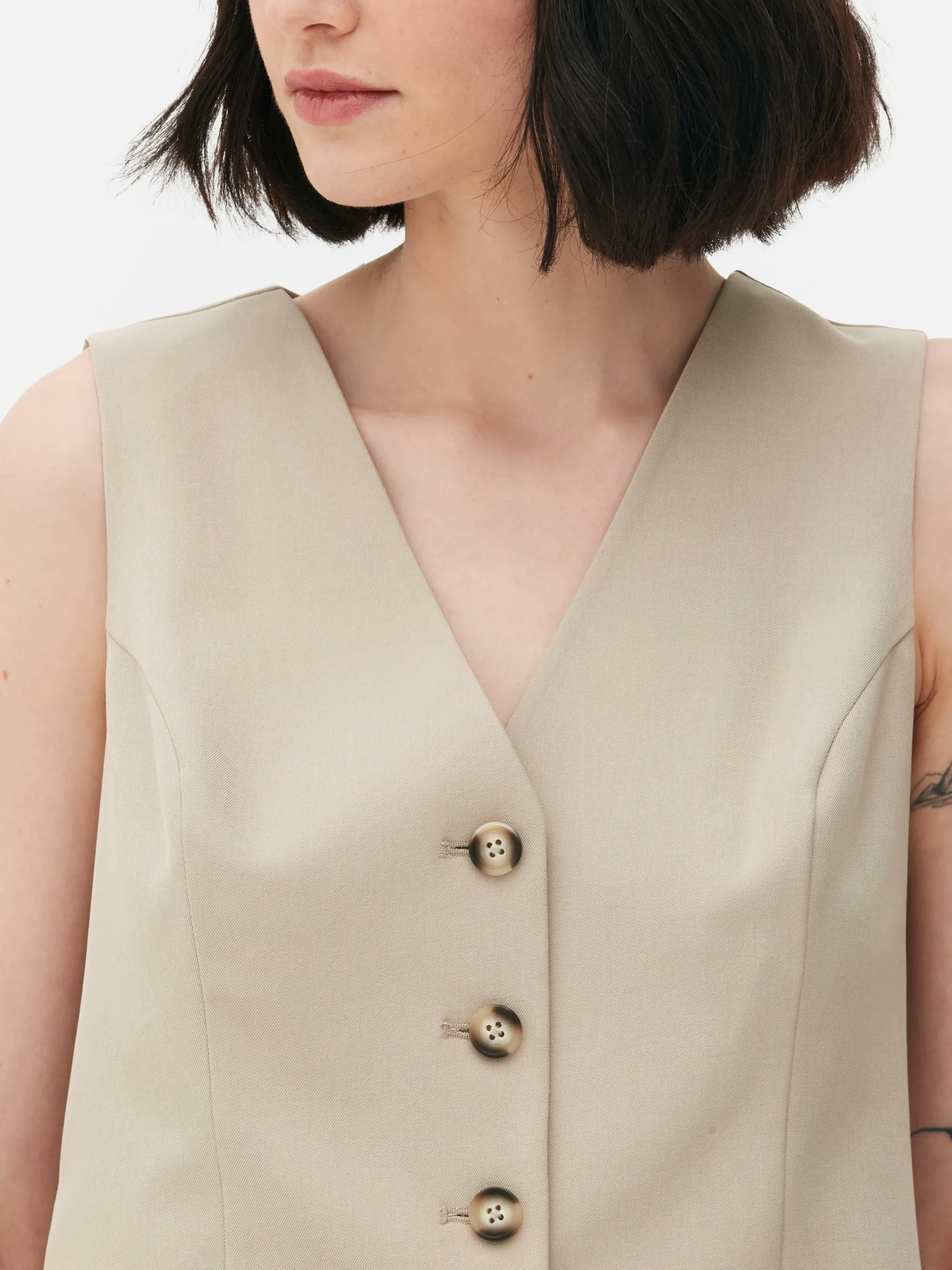 Elegante Weste Mit Knopfleiste Damen Blazer