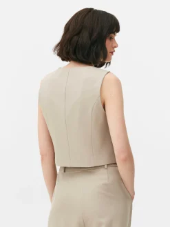 Elegante Weste Mit Knopfleiste Damen Blazer