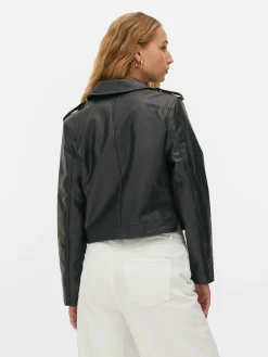 Sale Essential Bikerjacke Aus Kunstleder Damen Jacken Und Mäntel