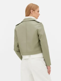 Sale Essential Bikerjacke Aus Kunstleder Damen Jacken Und Mäntel