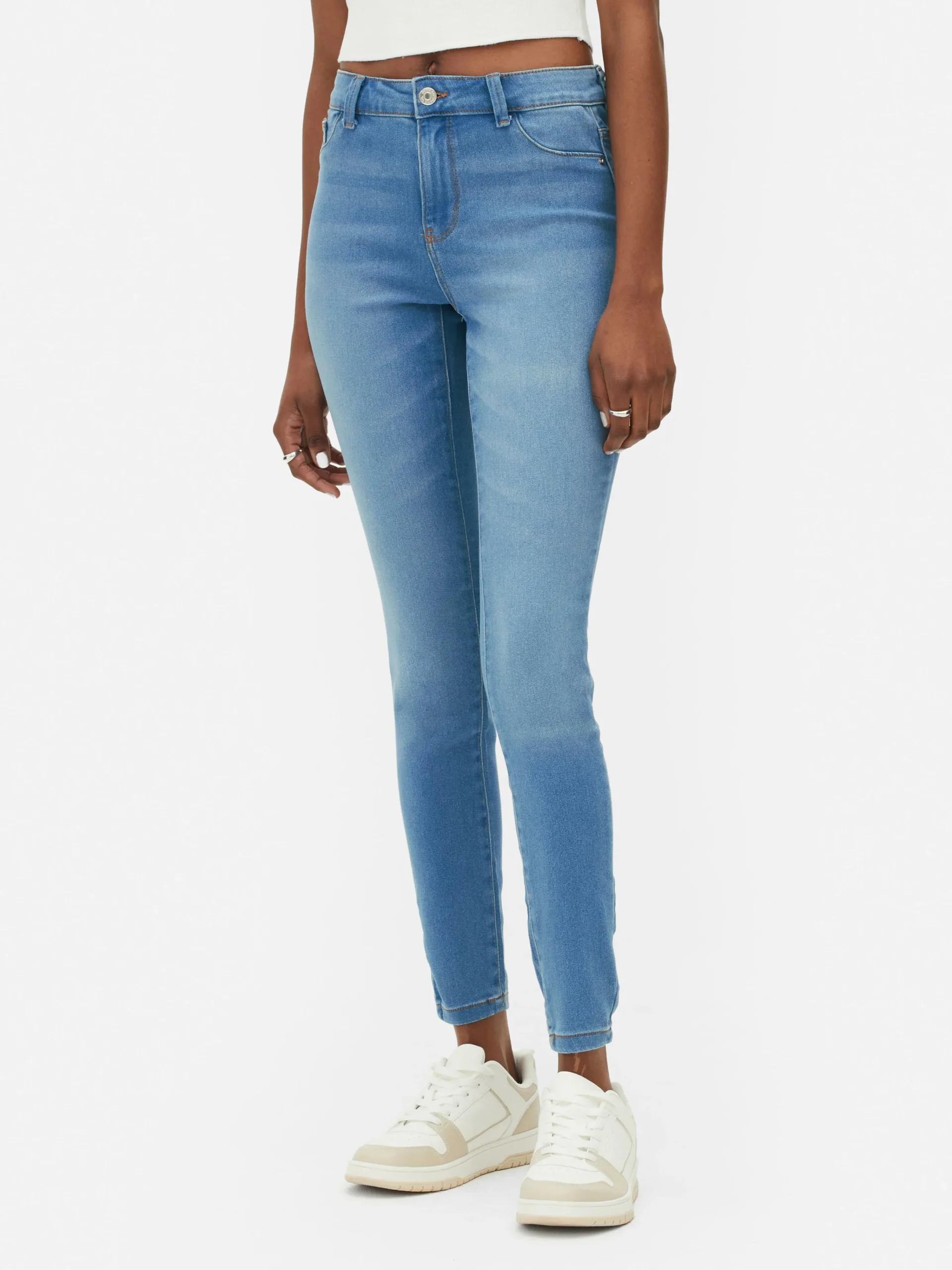 Sale Essential Skinny-Jeans Mit Mittelhohem Bund Damen Denim|Jeans