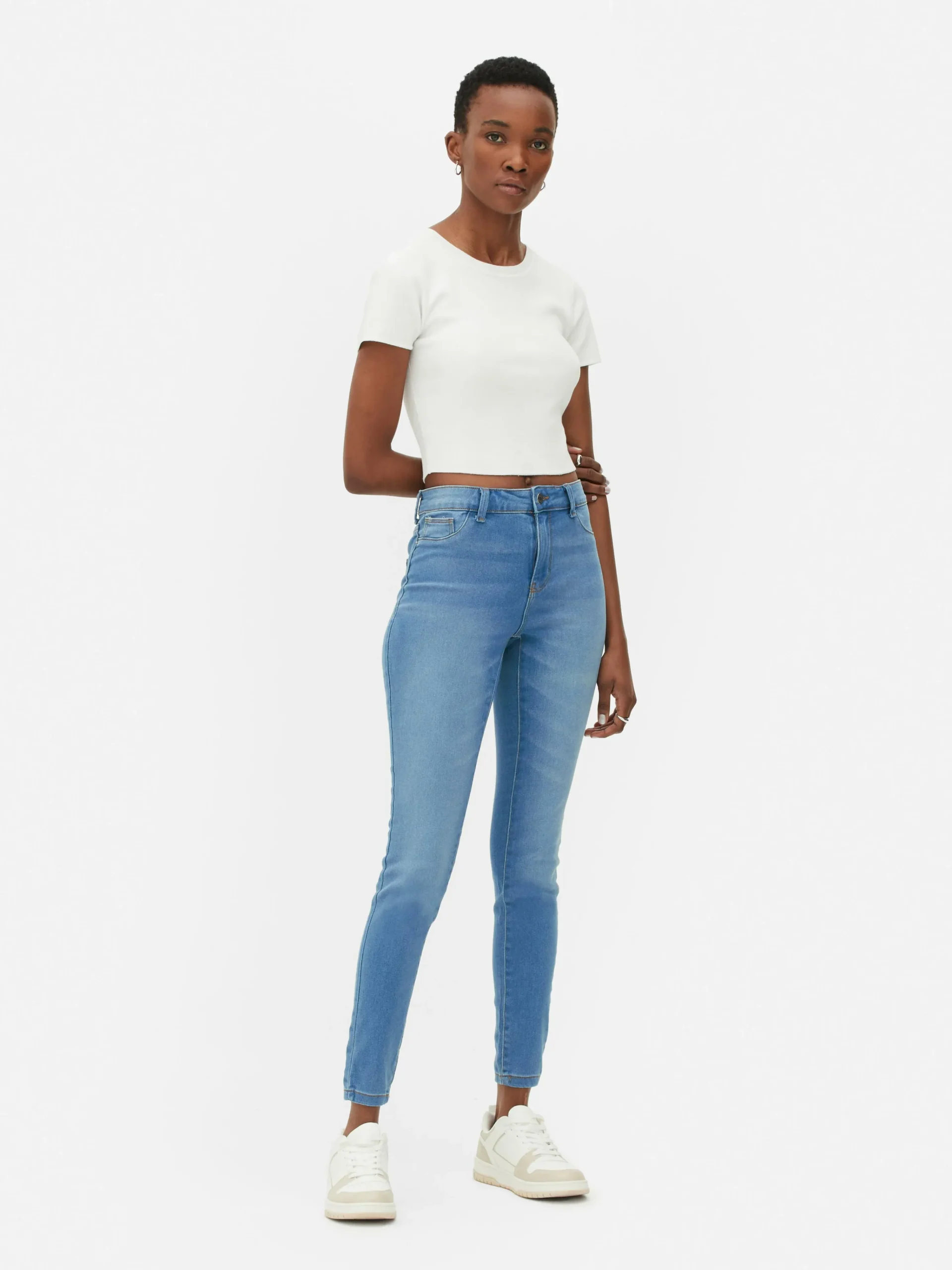 Sale Essential Skinny-Jeans Mit Mittelhohem Bund Damen Denim|Jeans