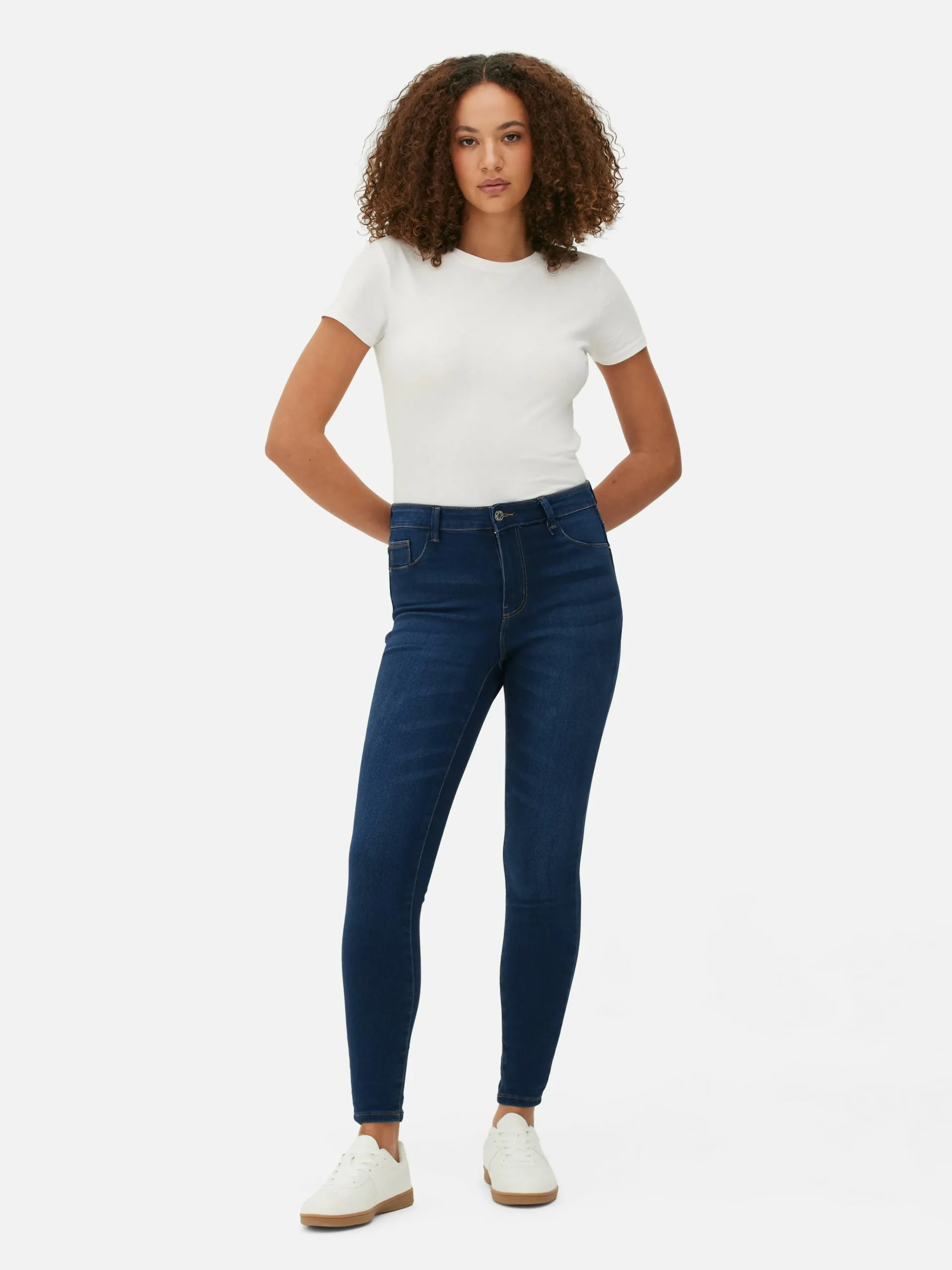 Best Essential Skinny-Jeans Mit Mittelhohem Bund Damen Denim|Jeans