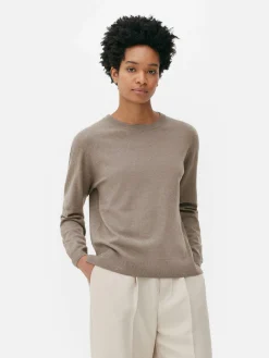 Feinstrick-Rundhalspullover Damen Pullover Und Cardigans