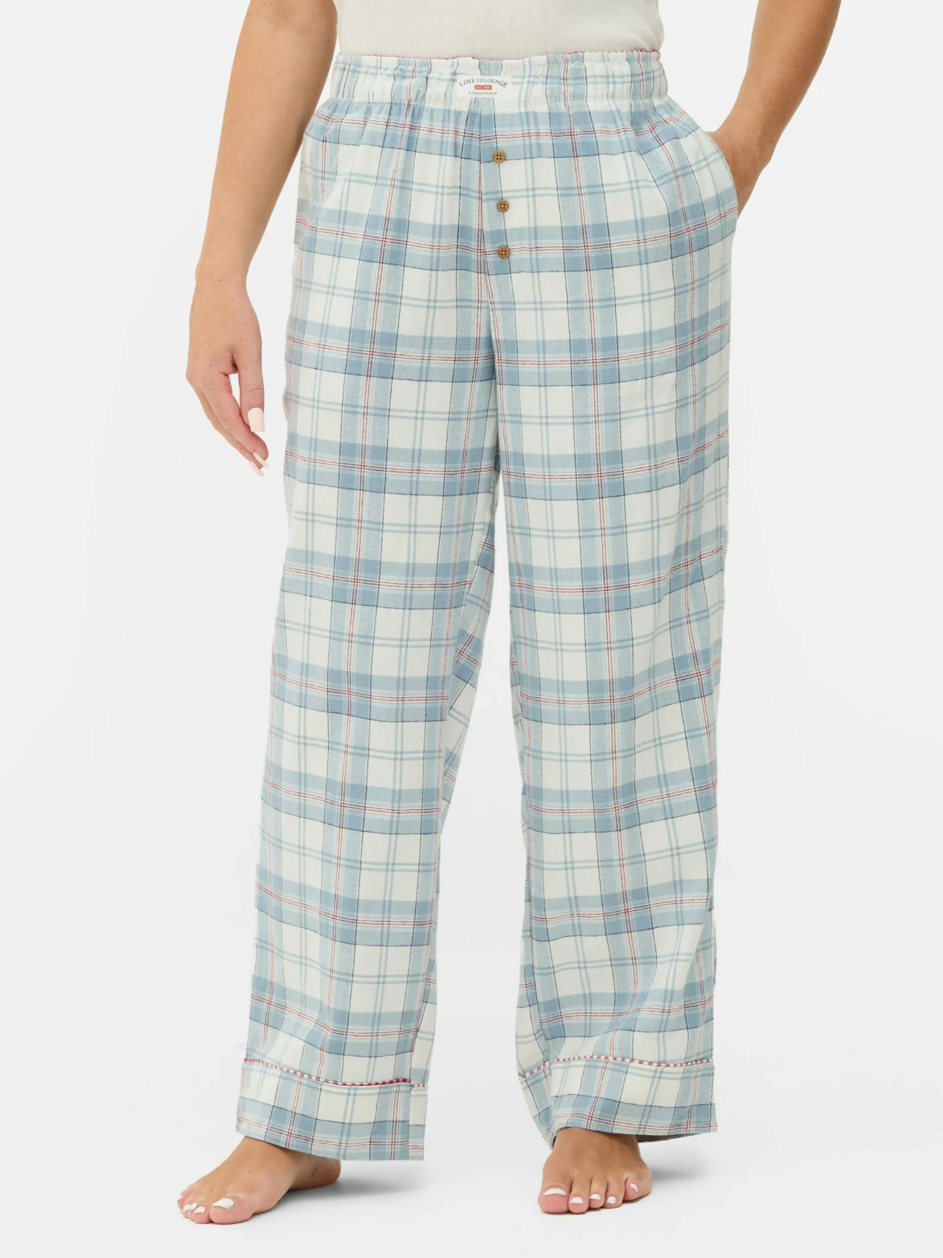 Sale Flanell-Schlafanzughose Mit Karomuster Damen Schlafanzughosen