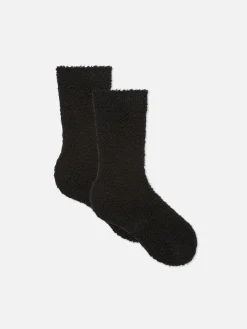 Flauschige Bouclé-Socken, 2er-Pack Damen Socken