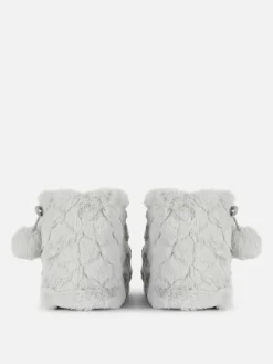 Sale Flauschige Hausstiefel Mit Bommeln Damen Hausschuhe