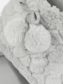 Sale Flauschige Hausstiefel Mit Bommeln Damen Hausschuhe