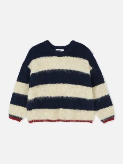 Best Flauschiger „Rita Ora“ Strickpullover Mit Streifen Damen Pullover Und Cardigans