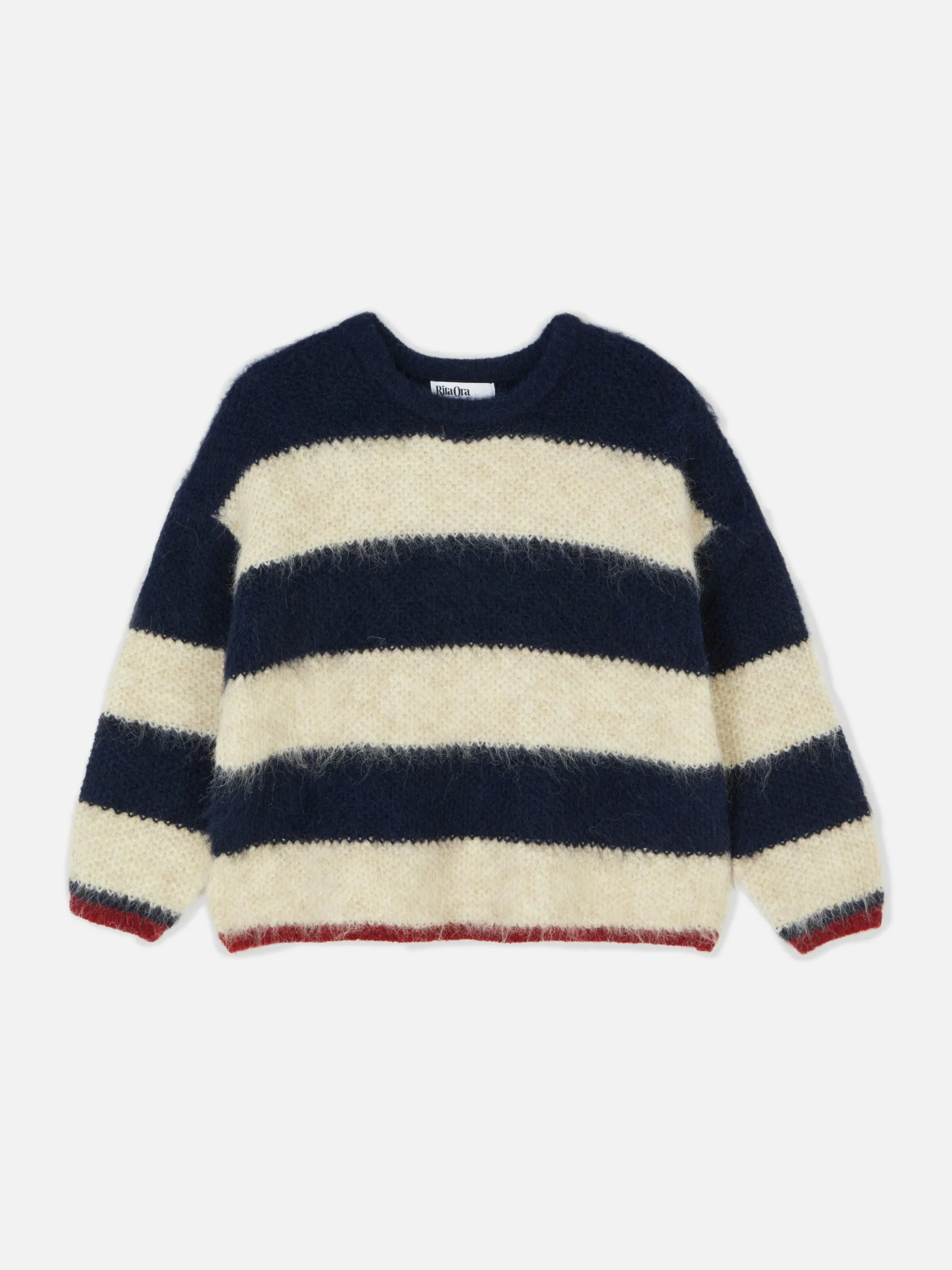 Best Flauschiger „Rita Ora“ Strickpullover Mit Streifen Damen Pullover Und Cardigans