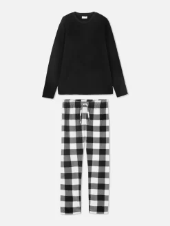 Online Fleece-Schlafanzug Mit Buffalo-Karomuster Herren Schlafanzüge