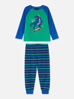 Sale Fleece-Schlafanzug Mit Dinosaurier-Print Kinder Schlafanzüge Und Nachtwäsche