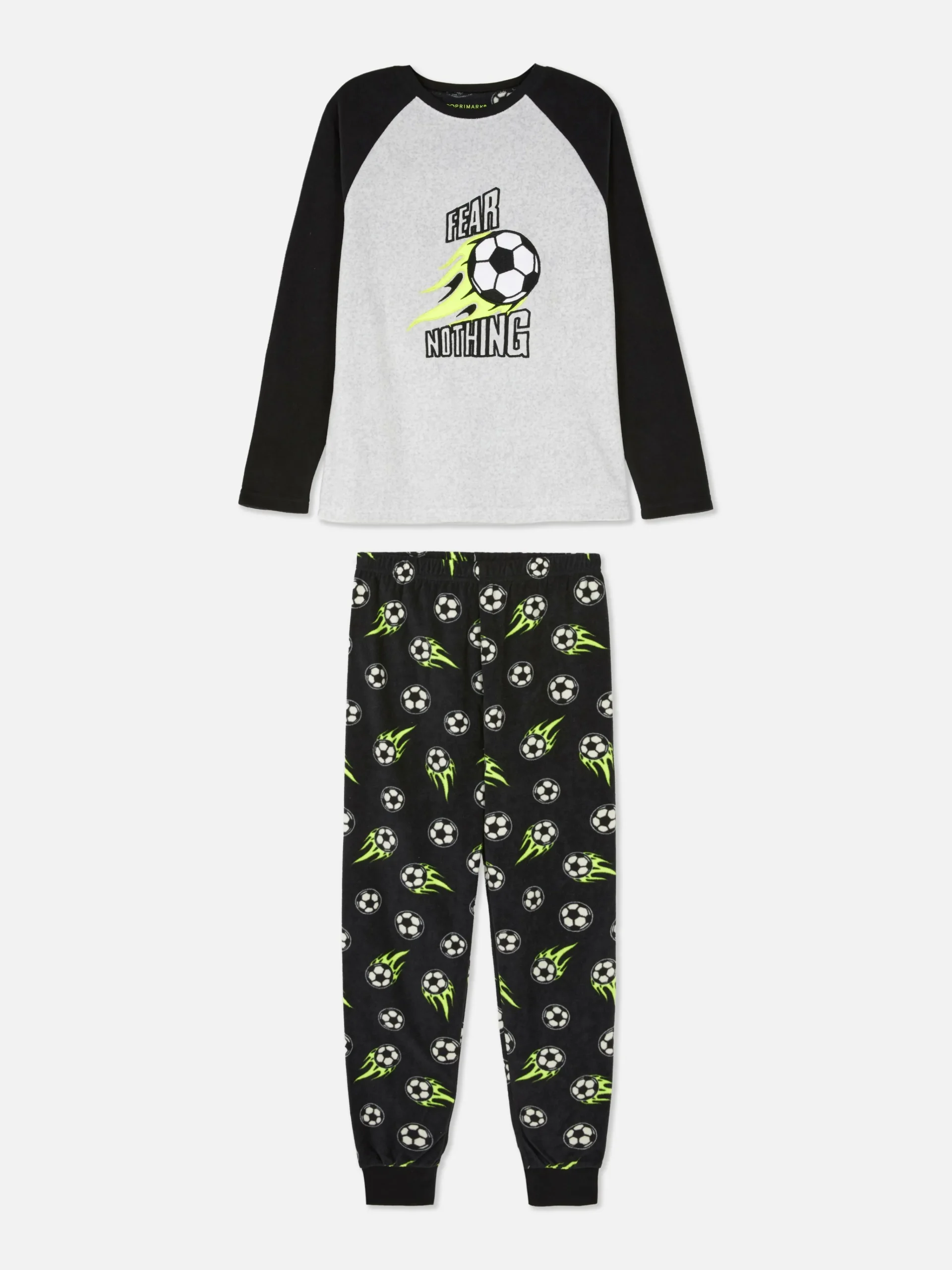 Clearance Fleece-Schlafanzug Mit Fußball-Print Kinder Schlafanzüge Und Nachtwäsche