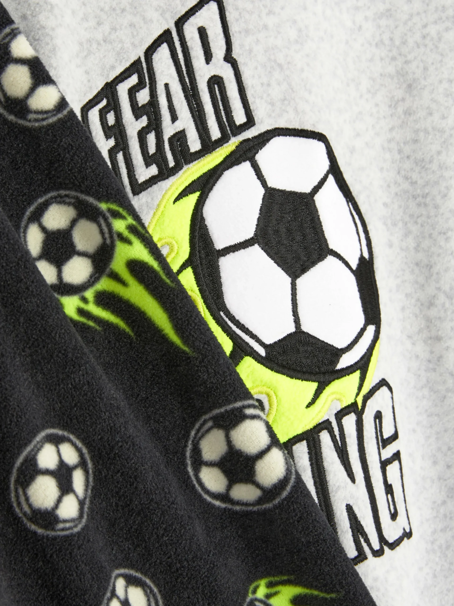 Clearance Fleece-Schlafanzug Mit Fußball-Print Kinder Schlafanzüge Und Nachtwäsche