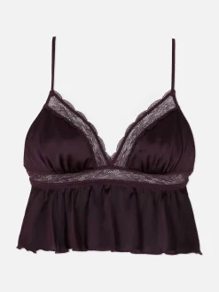 Clearance Fließender Satin-Bralette-BH Mit Spitze Damen Bhs
