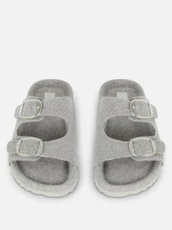 Fußbett-Hausschuhe Aus Filz Mit Zwei Riemen Damen Hausschuhe|Hausschuhe