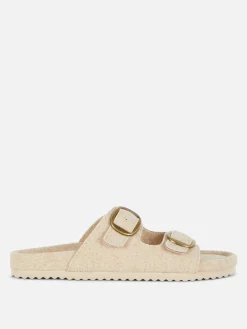 Hot Fußbett-Hausschuhe Aus Filz Mit Zwei Riemen Damen Hausschuhe|Hausschuhe