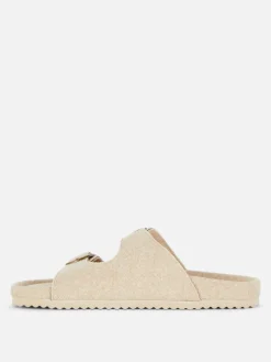 Hot Fußbett-Hausschuhe Aus Filz Mit Zwei Riemen Damen Hausschuhe|Hausschuhe