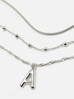 Outlet Fußkettchen Mit Initialenanhänger, 3er-Pack Damen Schmuck