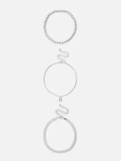 Sale Fußkette Mit Initiale & Unendlichkeitssymbol, 3er-Pack Damen Schmuck