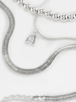 Sale Fußkette Mit Initiale & Unendlichkeitssymbol, 3er-Pack Damen Schmuck