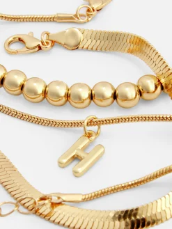 Sale Fußkette Mit Initiale & Unendlichkeitssymbol, 3er-Pack Damen Schmuck