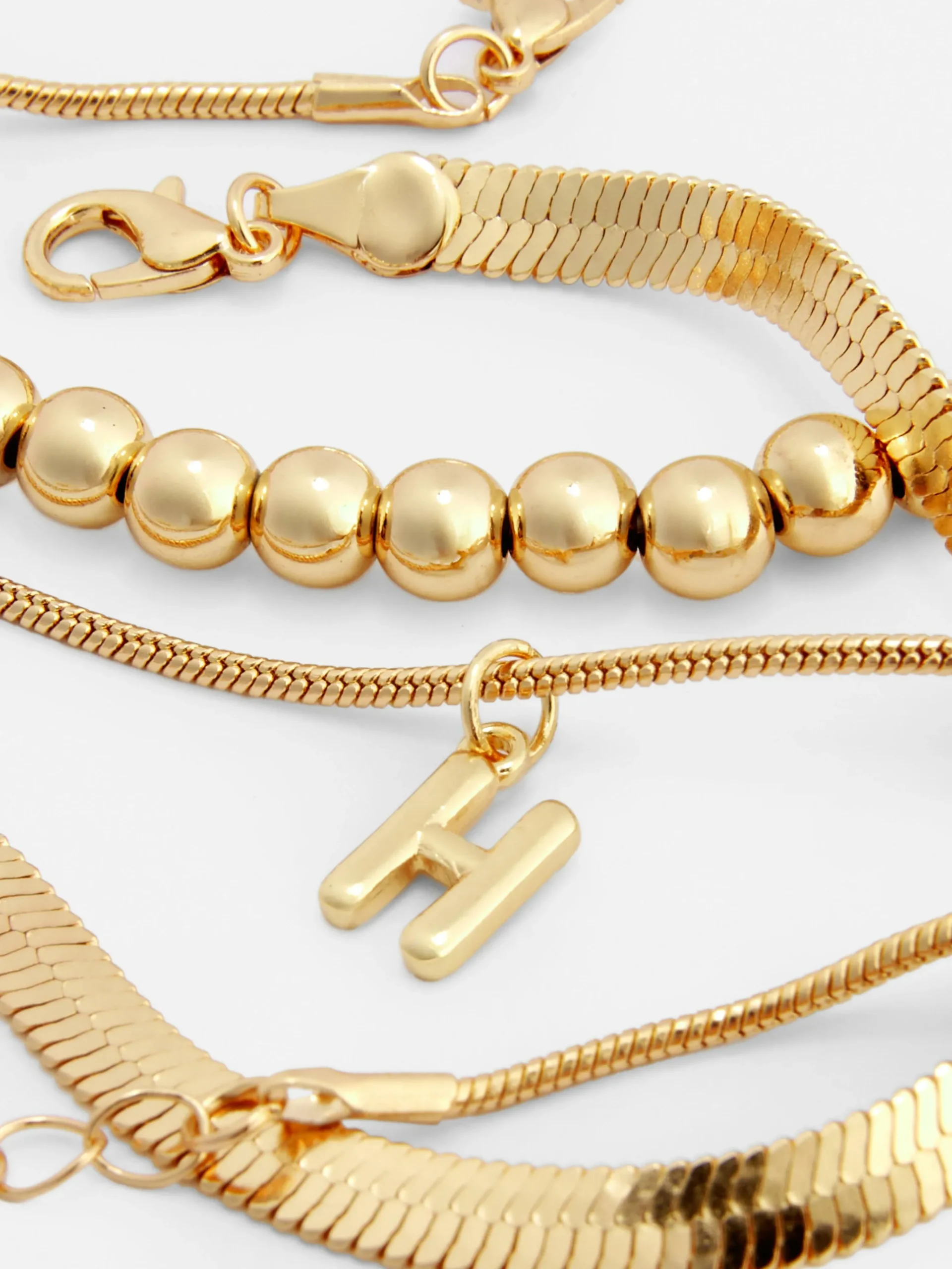 Sale Fußkette Mit Initiale & Unendlichkeitssymbol, 3er-Pack Damen Schmuck