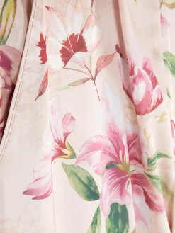 Geblümte Gerade Schlafanzughose Aus Satin Damen Schlafanzughosen