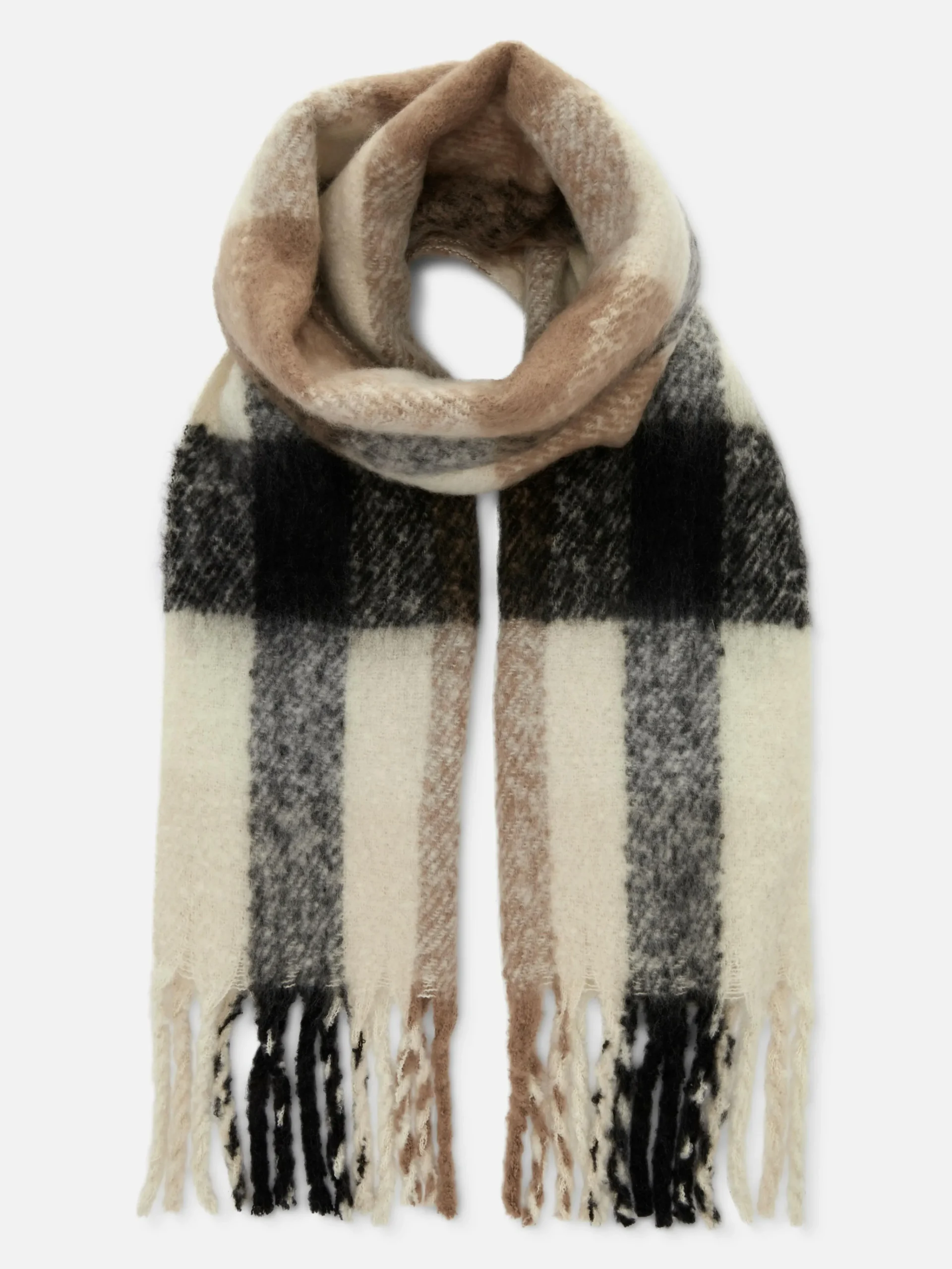 Gebürsteter Schal Mit Quasten Damen Mützen, Handschuhe Und Schals