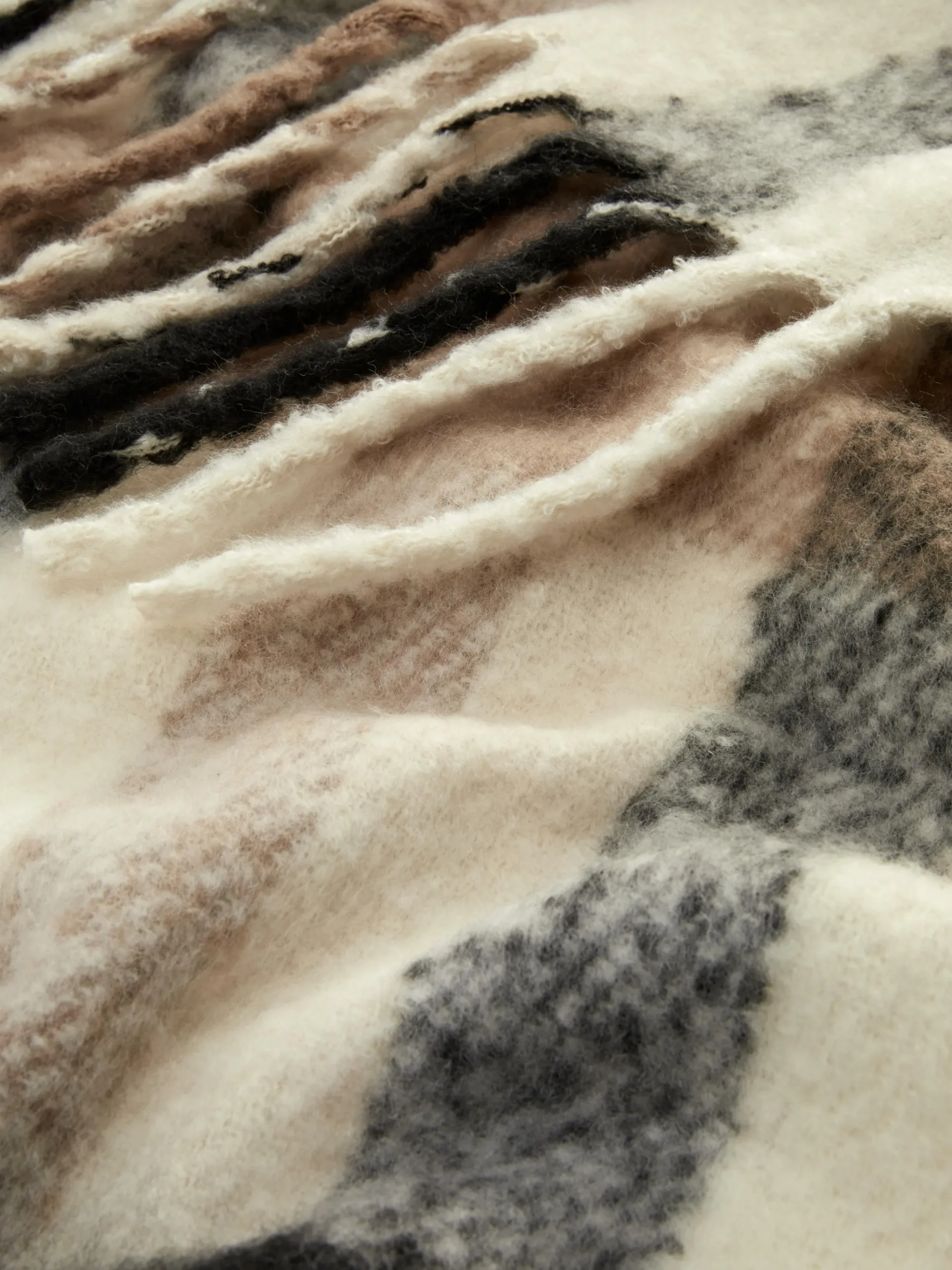 Gebürsteter Schal Mit Quasten Damen Mützen, Handschuhe Und Schals