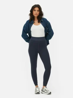 Hot Gefütterte Leggings Aus Samt Im Denim-Look Damen Strumpfhosen|Denim