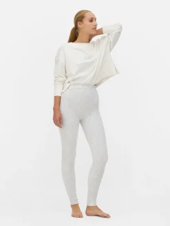 Outlet Gefütterte, Melierte Leggings Aus Samt Damen Strumpfhosen|Hosen Und Leggings