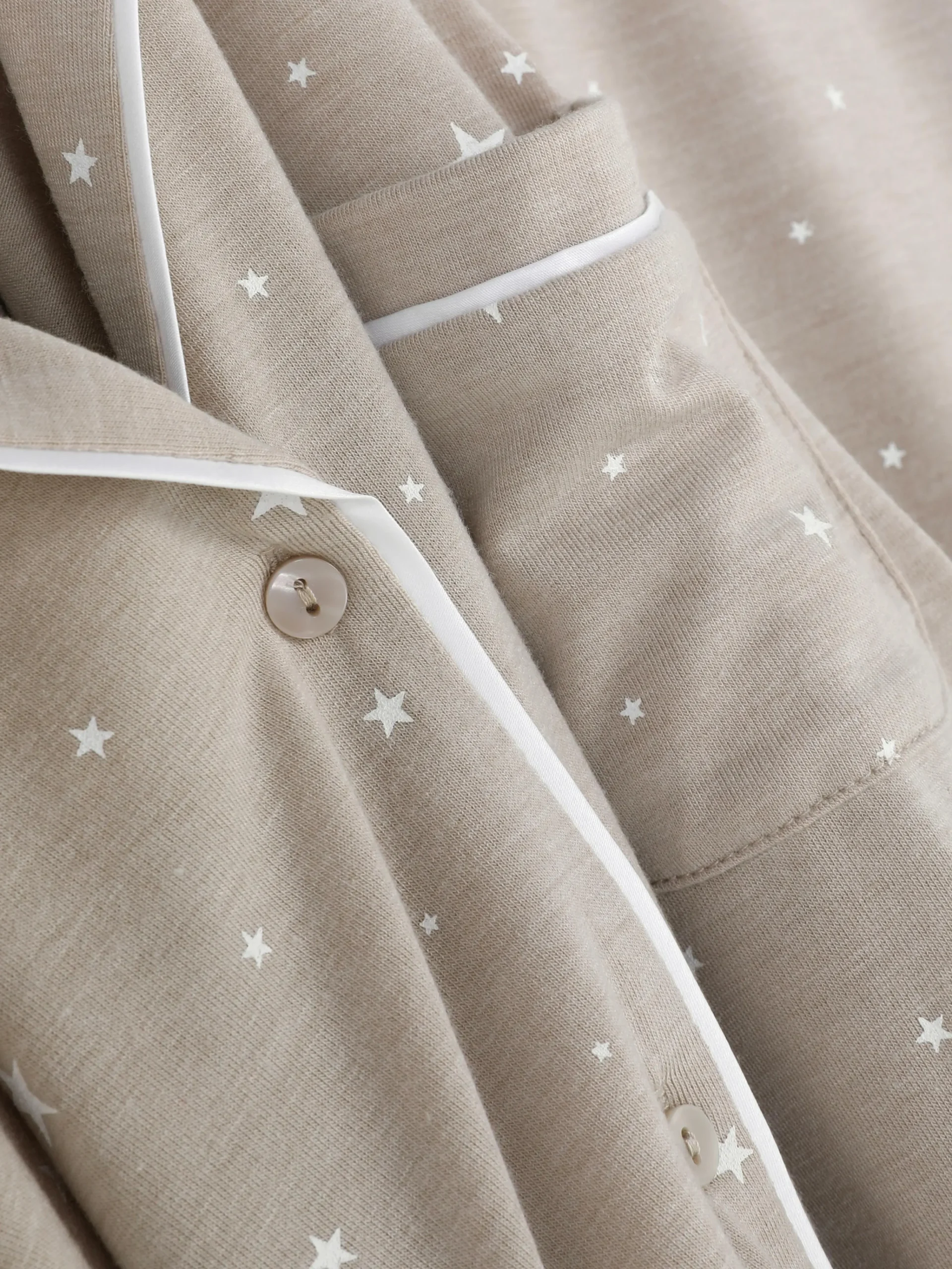 Best Gemusterter, Langer Boyfriend-Schlafanzug Damen Schlafanzüge