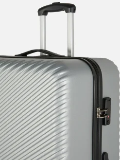 Geriffelter Hartschalenkoffer Mit Vier Rädern Koffer Und Reisegepäck