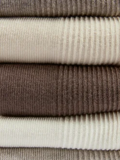 Clearance Gerippte Crew-Socken, 5er-Pack Damen Socken