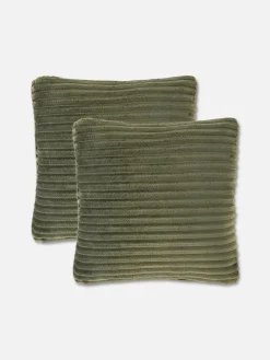 Gerippte Dekokissen, 2er-Pack Kissen Und Bezüge