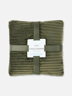 Gerippte Dekokissen, 2er-Pack Kissen Und Bezüge