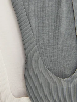 Best Gerippte Füßlinge Aus Mikrofaser, 2er-Pack Damen Socken