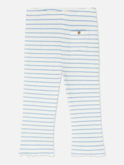 Gerippte, Gestreifte Leggings Mit Ausgestelltem Bein Hosen Und Leggings