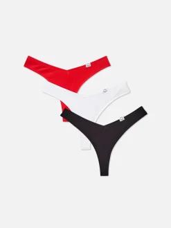 New Gerippte Miami-Tangas, 3er-Pack Damen Slips