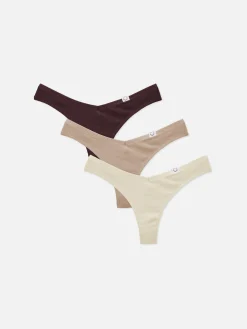 Sale Gerippte Miami-Tangas, 3er-Pack Damen Slips